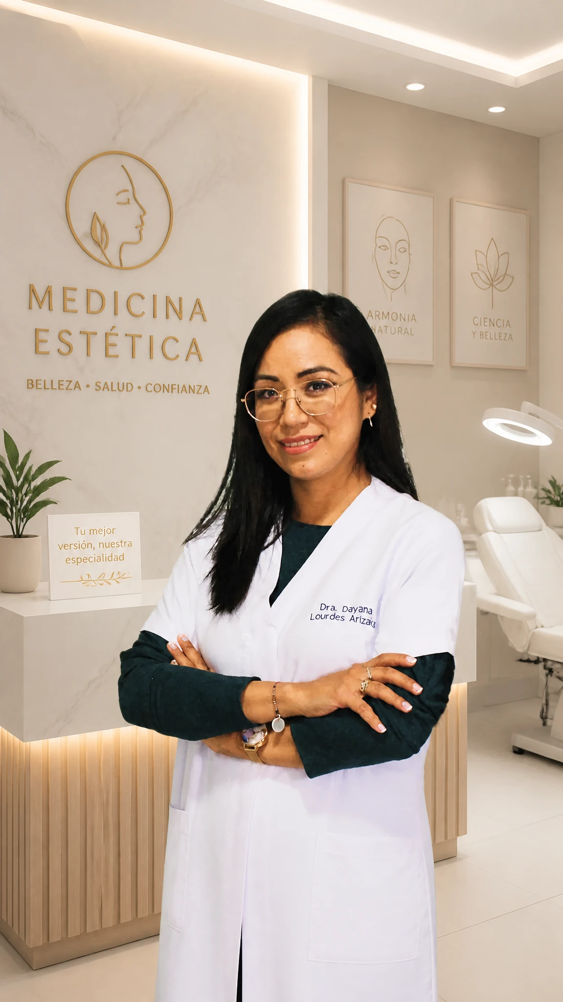 Retrato de la Dra. Dayana Arizaka Riquelme, especialista en medicina estética en Valencia